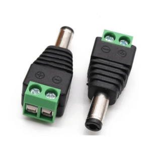 Ficha Plug Macho Alimentación Bornera Led Cctv X 5u