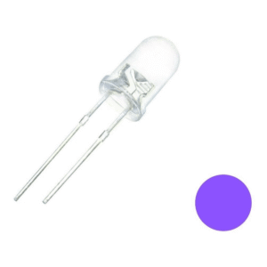 Led De 5 Mm Ultravioleta Alta Luminosidad Diodo Emisor De Luz Redondo Violeta Pack X 100unid