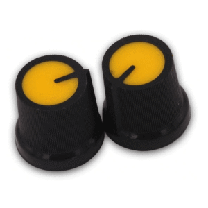 Perilla Potenciómetro 16 Mm Plastico Color Amarillo Pack X 5