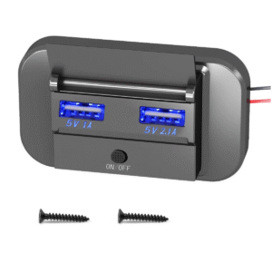 Toma Cargador Usb Doble De Aplicar On Off 12v 24v C/ Luz Cel