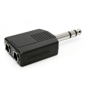 Adaptador Plug 6.5mm Estereo A 2 Jack 6.5mm Hembra Estereo x 10u