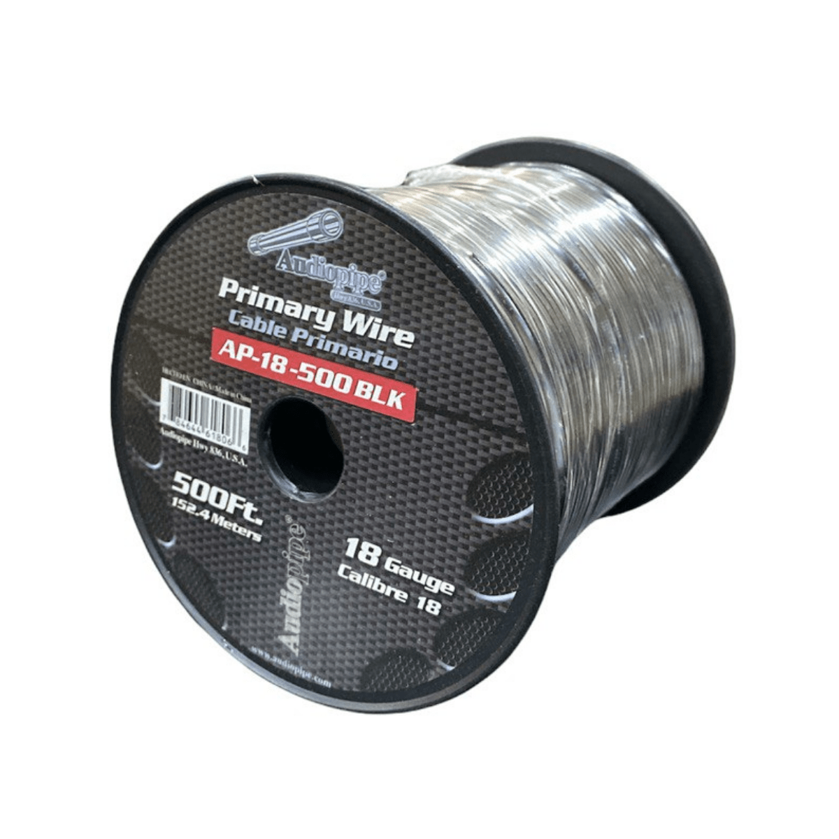 Cable Unipolar 0.50mm Bobina 152m Calibre 18 Audiopipe Negro