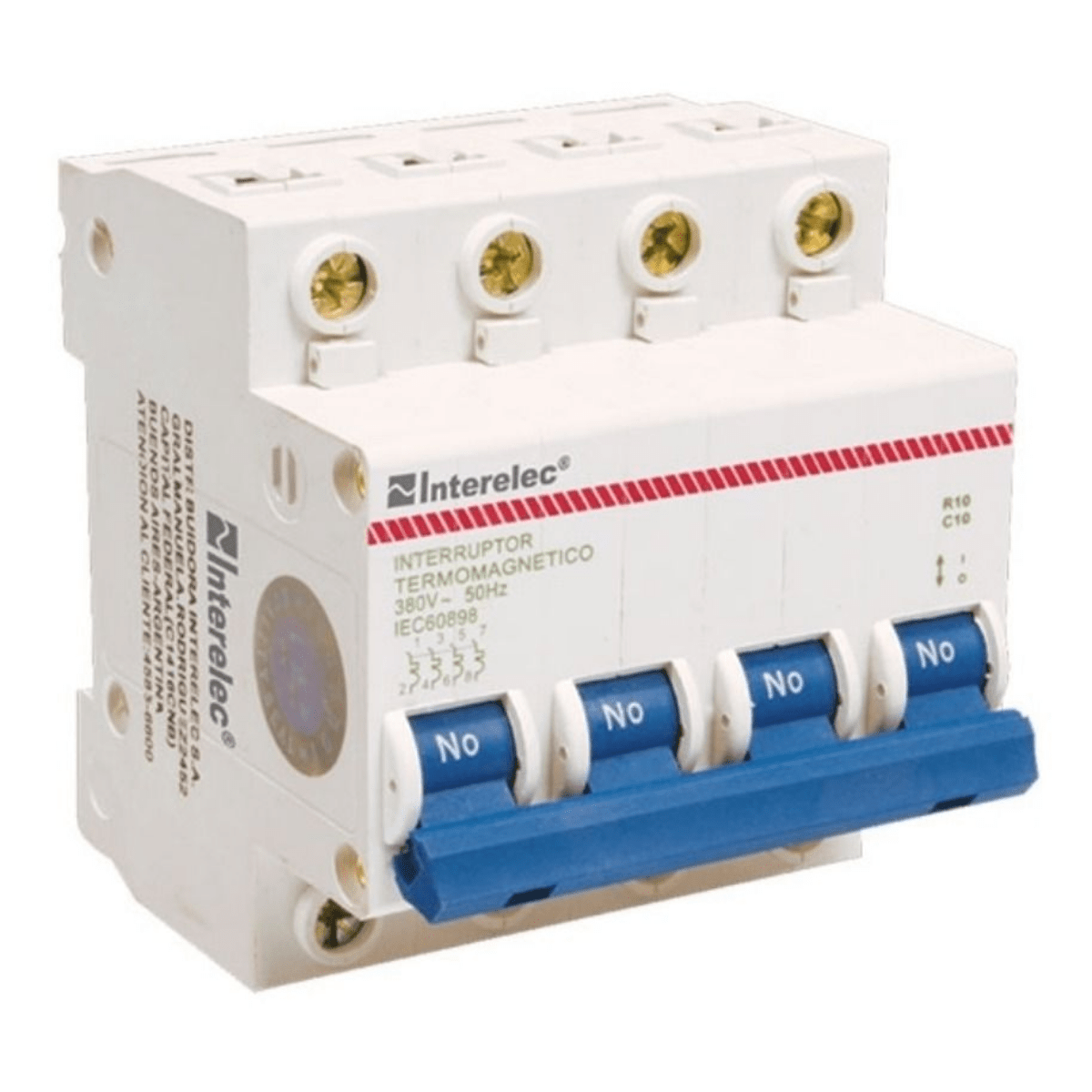 Llave Térmica 4 X 6a 4 Polos Interelec Termomagnética 6 A