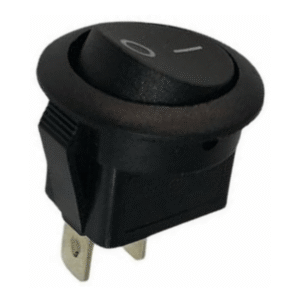 Llave Tecla Interruptor 2 Contactos On-off Redonda Negro