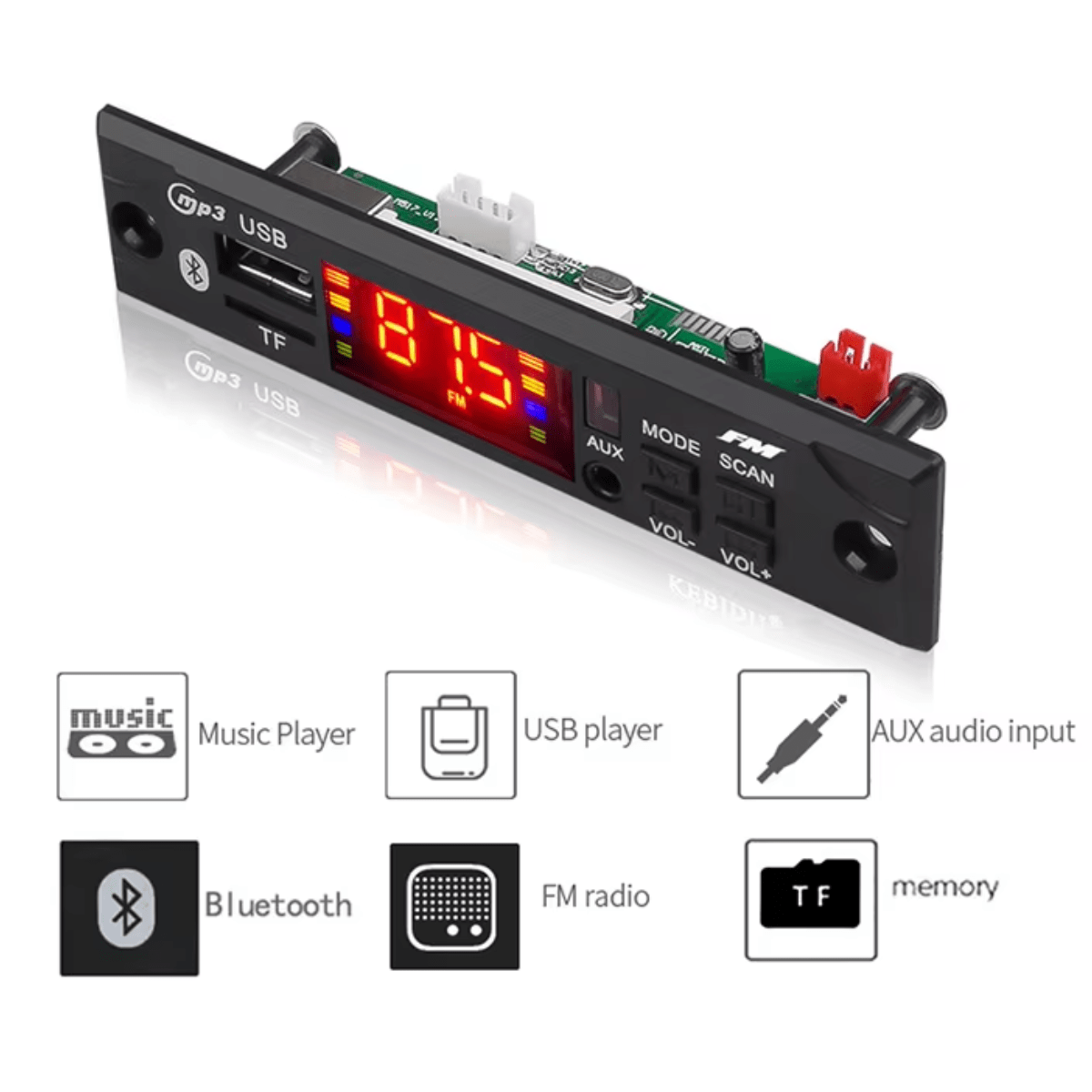 Módulo Mp3 Usb/sd/fm/aux C/ Bluetooth Con Control Remoto - Imagen 5