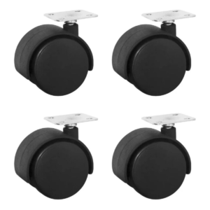 Ruedas Giratoria Con Base 40 Mm Pvc Doble Mueble Silla X 4 U
