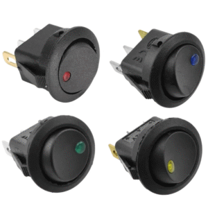 Llave Tecla Interruptor On-off Redonda Luz Led 12v 20a x 5u