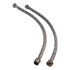 Set X2 Flexible Agua Mallado Metal 1/2  X 40cm Hembra Macho