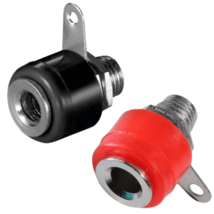 Conector Banana Rojo Negro Hembra Chasis X 10 U