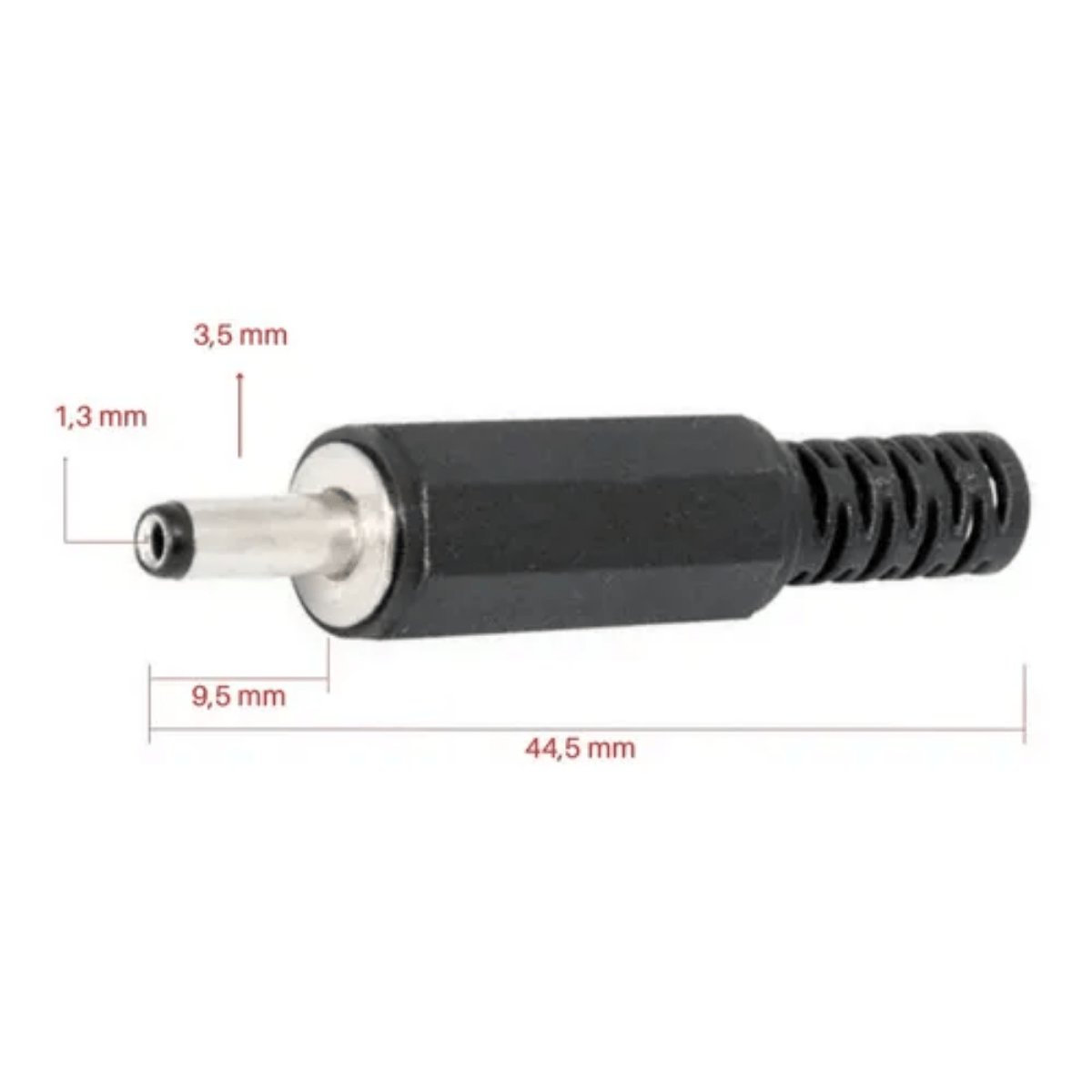 Ficha Plug Macho Dc Hueco 1.3mm X 5 Unidades - Imagen 2