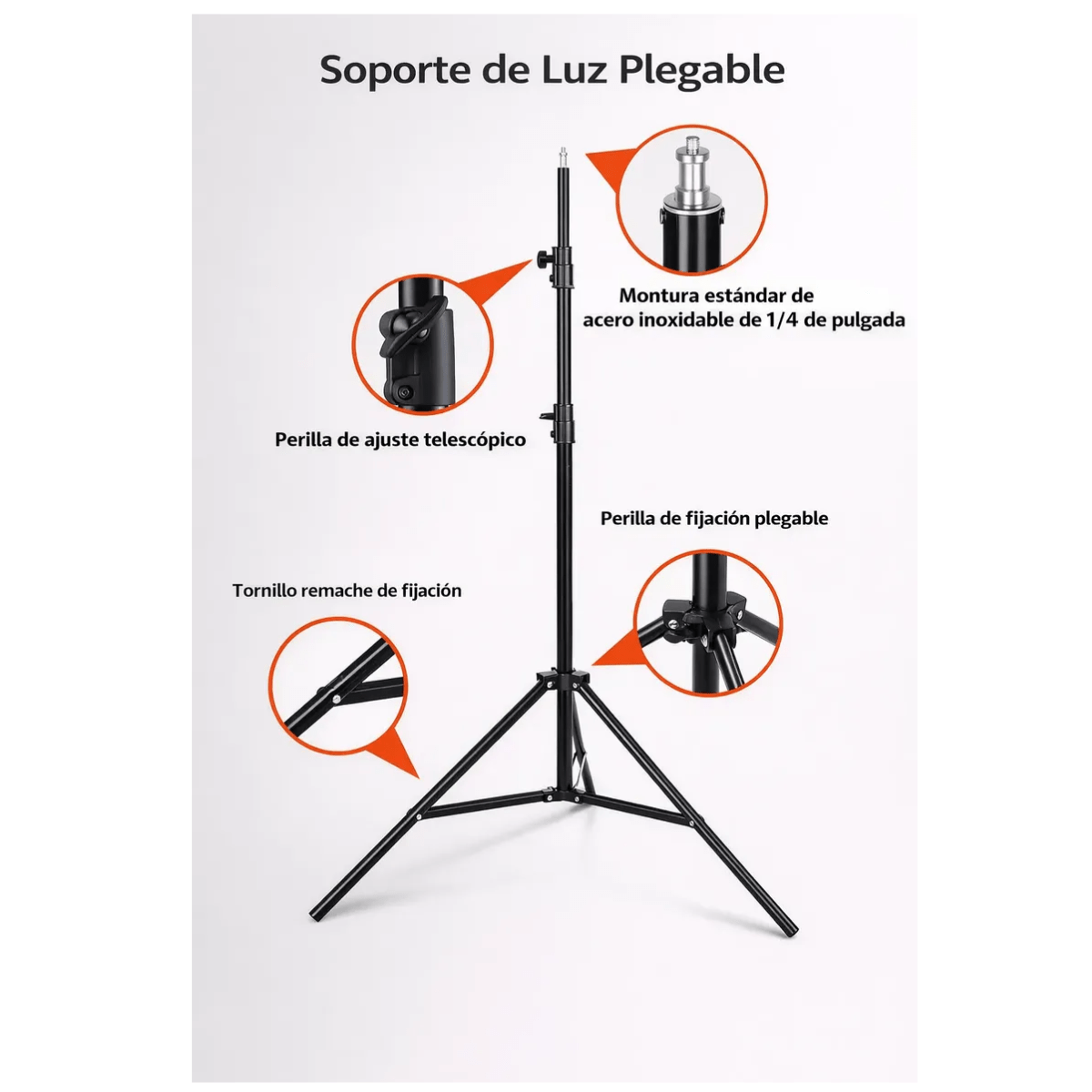 Trípode Ajustable Liviano Para Aro De Luz 2,1 M - Imagen 5