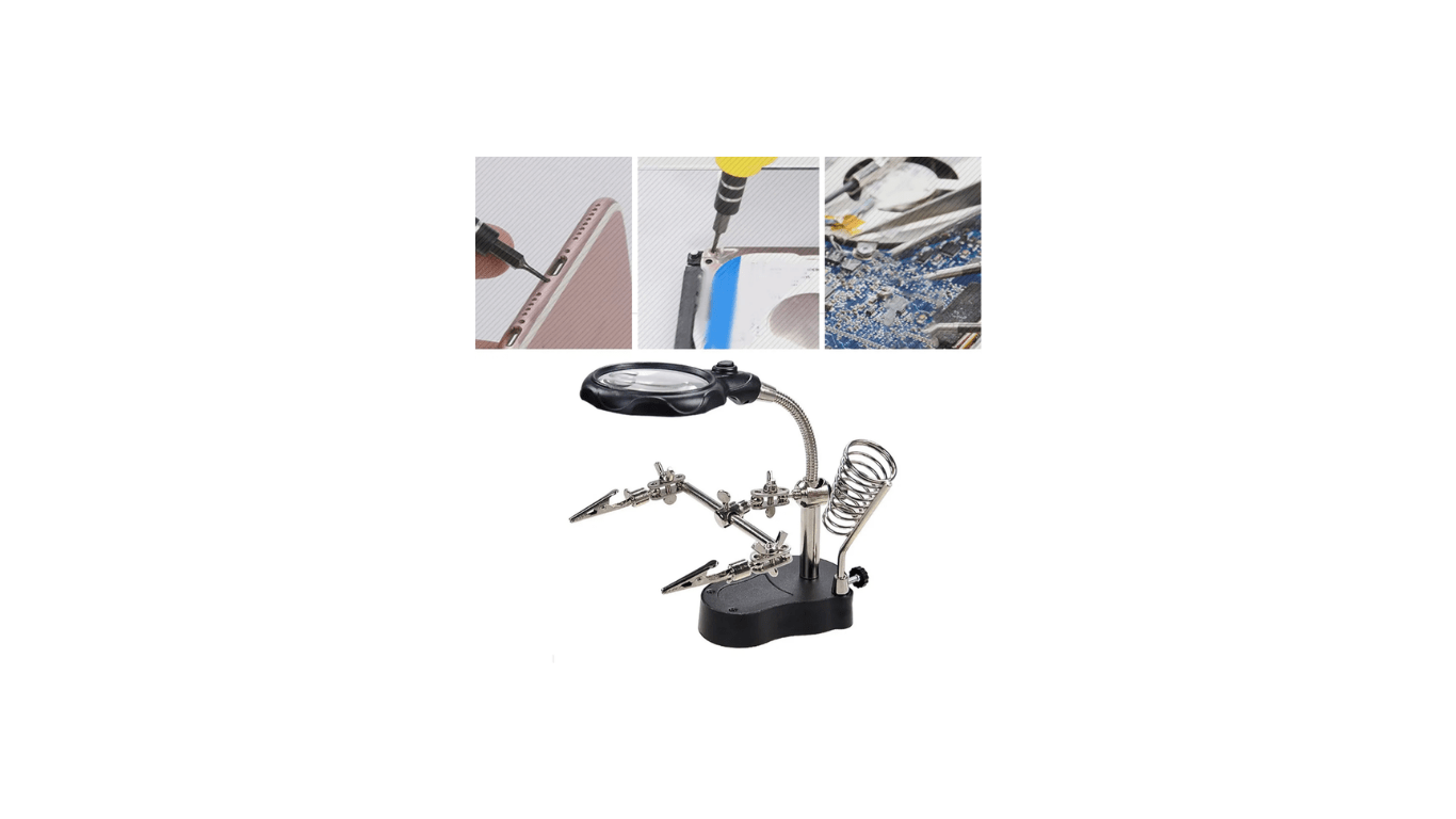 Soporte Plaqueta Lupa Pinzas Articulado Soldar Electrónica - Imagen 5