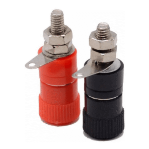 Borneras Conector Hembra Mediana Chasis Rojo Negro Pack x 10u