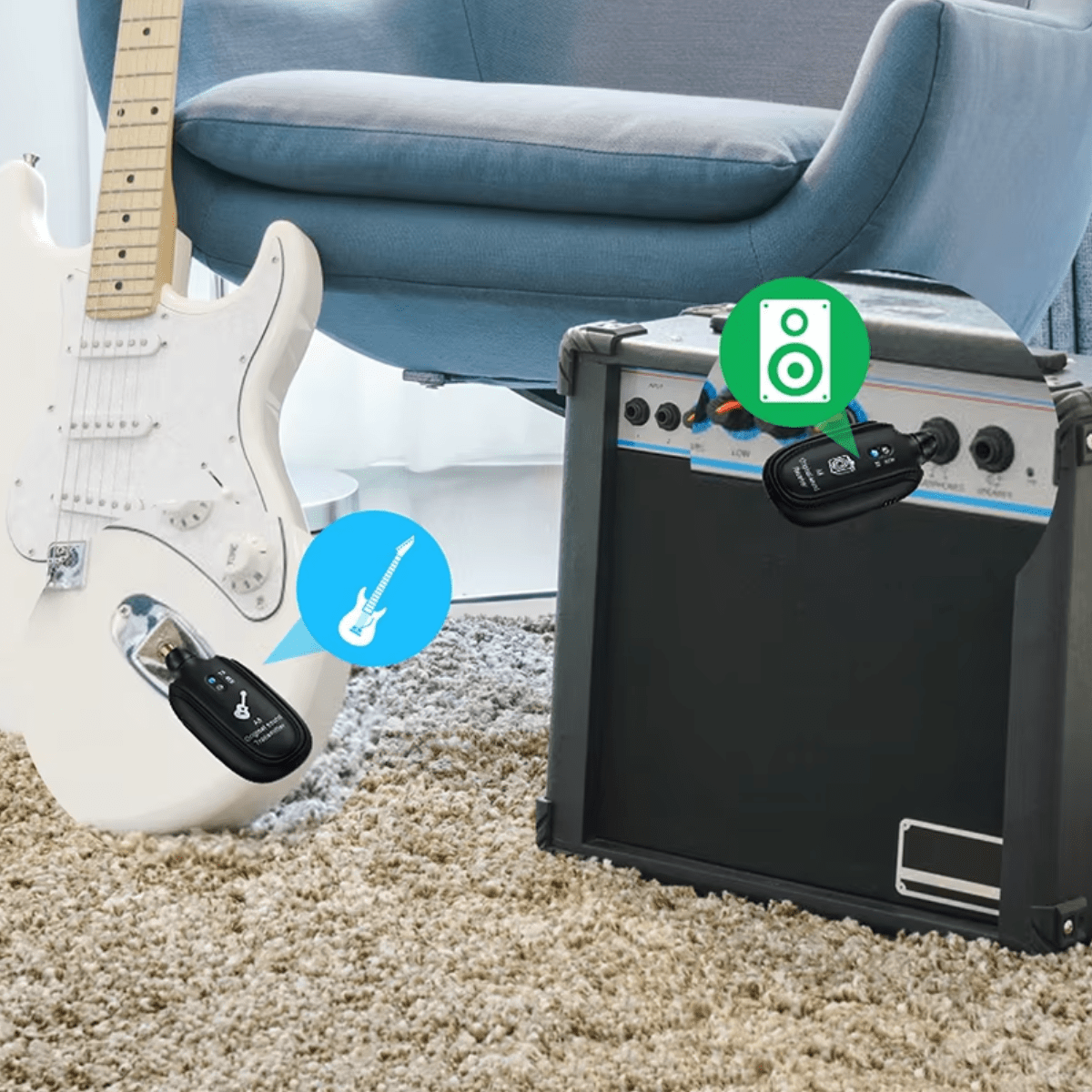 Transmisor Receptor Inalámbrico A8 Uhf Para Guitarra Y Bajo - Imagen 5
