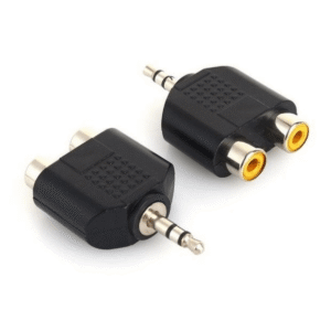 Adaptador 2 Rca Hembra A Mini Plug 3.5 Mm Macho Pc Tv Lcd x 10u