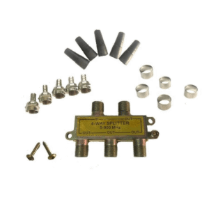 Derivador Splitter Señal Coaxil 4 Salidas 900mhz Completo