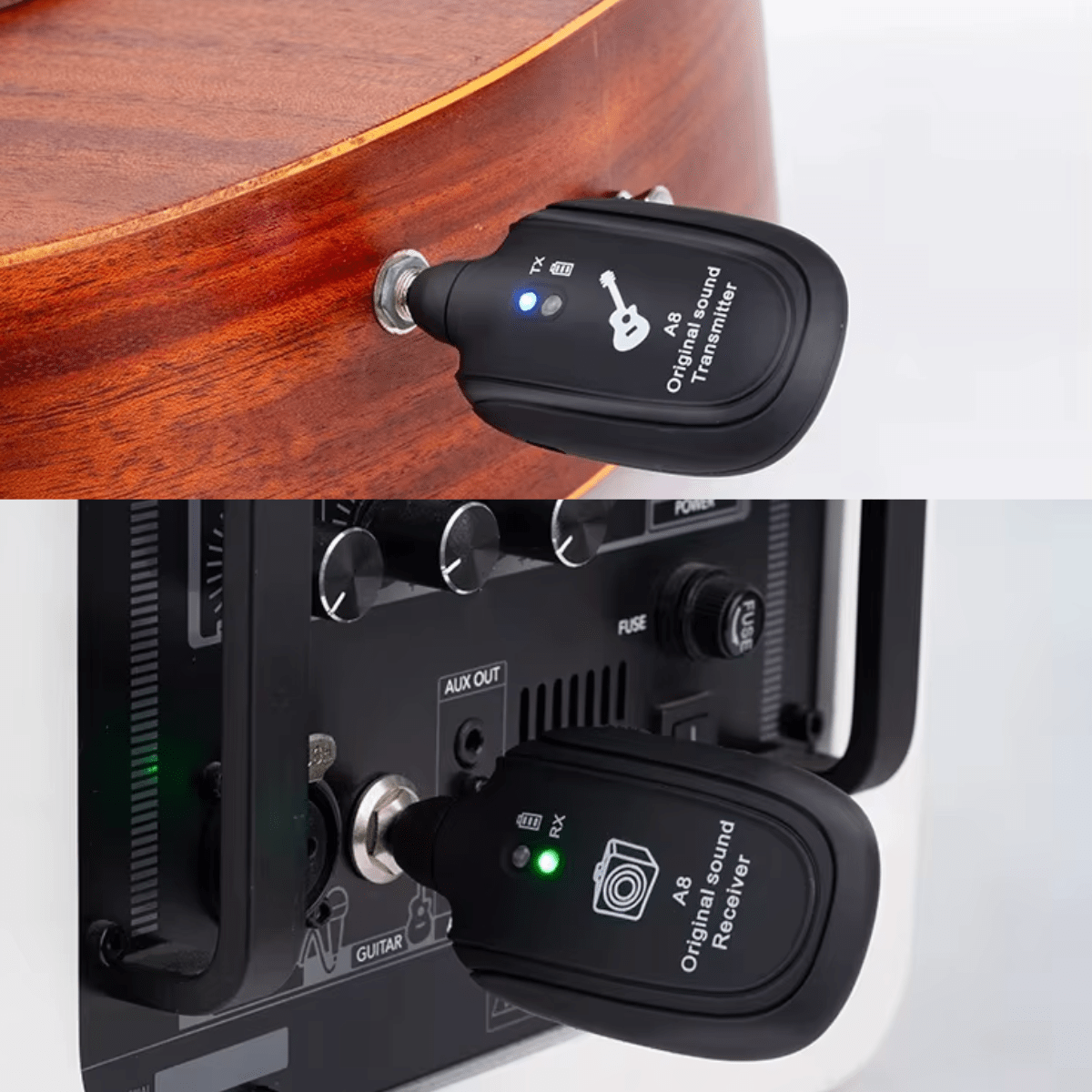 Transmisor Receptor Inalámbrico A8 Uhf Para Guitarra Y Bajo - Imagen 7