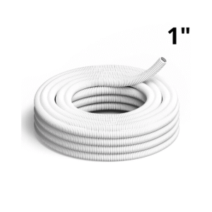 Caño Corrugado Flexible Blanco Antillama Ignífugo 1" Pulgada Rollo Por 25 Metros
