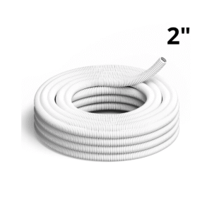 Caño Corrugado Flexible Blanco Antillama Ignífugo 2" Pulgadas Rollo Por 25 Metros