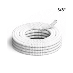 Caño Corrugado Flexible Blanco Antillama Ignífugo 5/8" Pulgadas Rollo Por 25 Metros