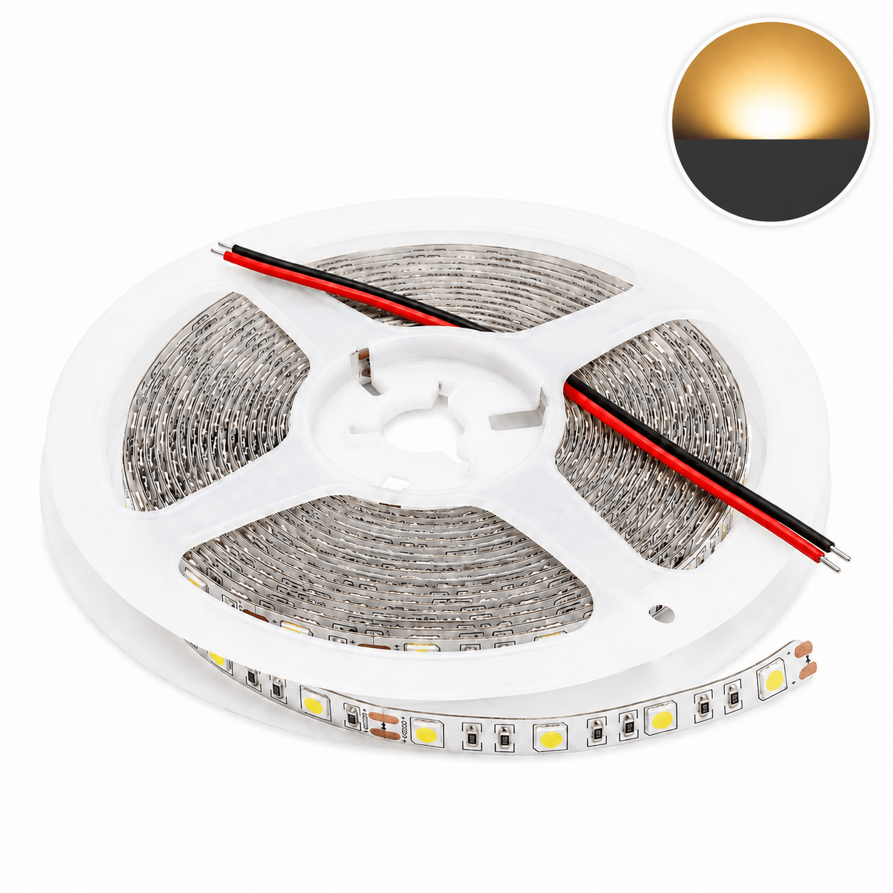 Tira Led 5050 60 Leds 12v Blanco Calido Interior 5mts