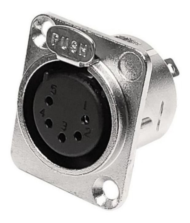 Conector Canon Hembra Chasis 5 Contactos Microfono