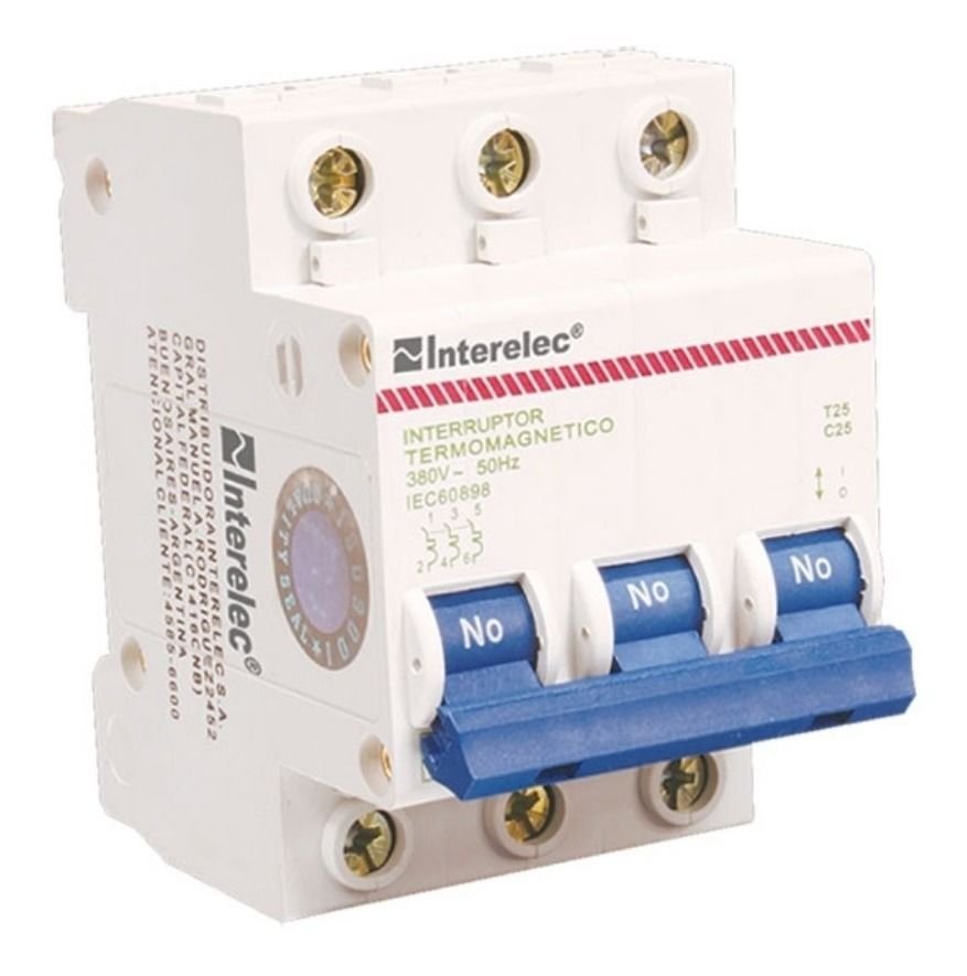 Llave Térmica 3 X 40a Tripolar Interelec Termomagnética 40a