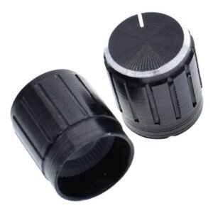Perilla Potenciómetro 16 Mm  Metalica Negro Negra X 5u