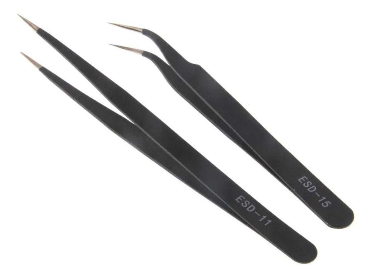 Combo Kit X 2 Pinza Brusela Metálica Esd Antiestática