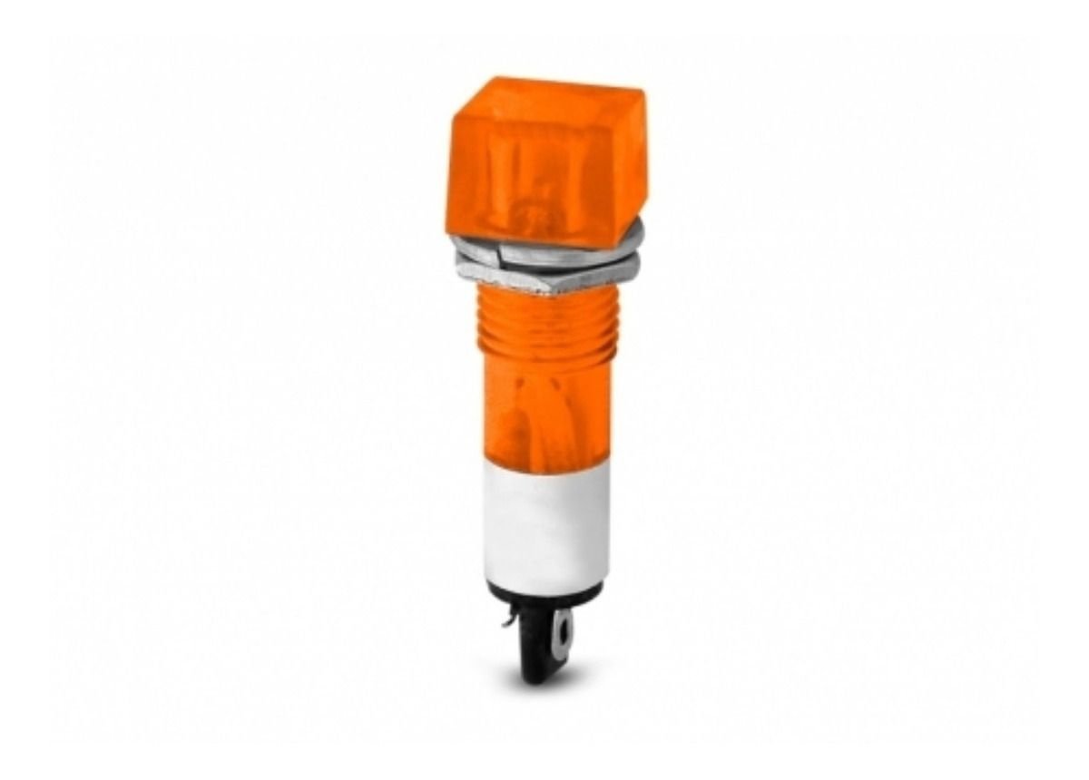 Ojo De Buey Cuadrado Mediano Naranja 220v