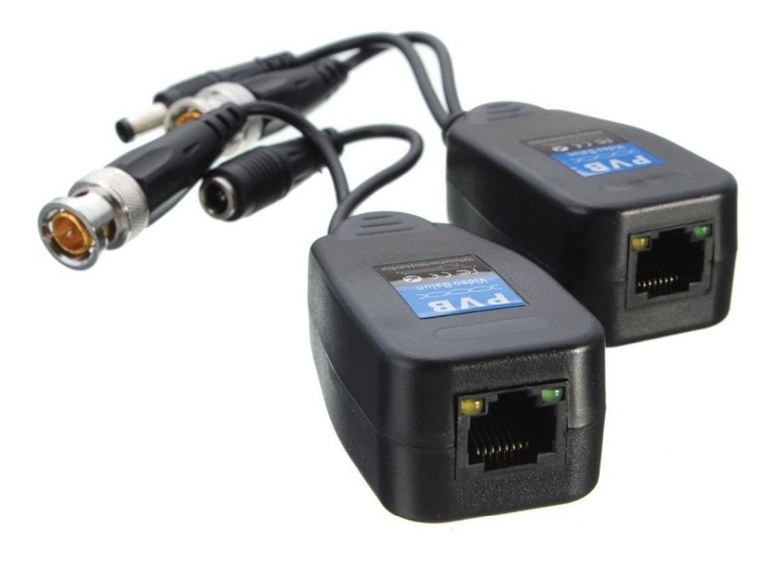 Balun Video Alimentación 12v Hd Ahd Tvi Cvi Utp Rj45 Dorado