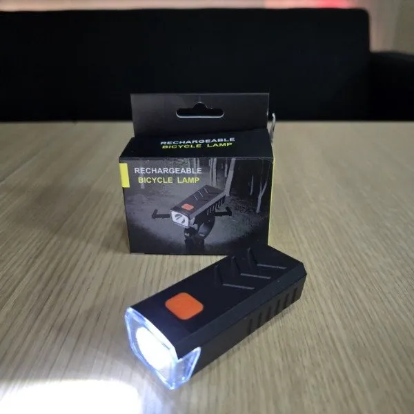 Linterna Led Para Bicicleta Con Batería Recargable Usb Negro Negro - Imagen 4