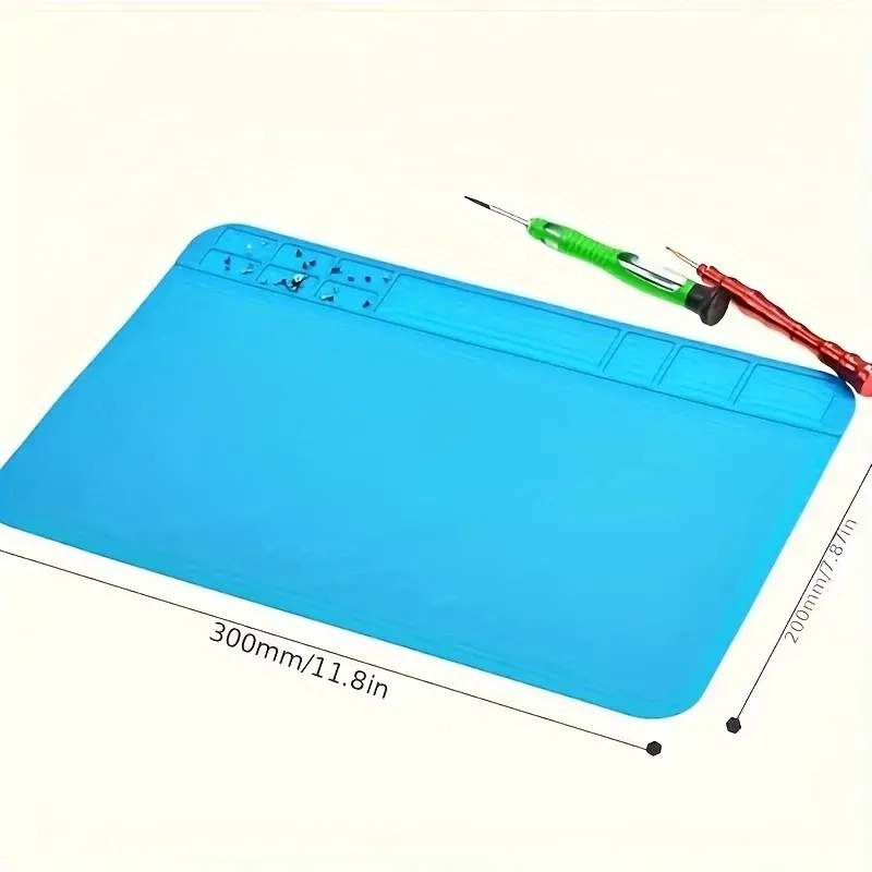 Manta De Silicona Antiestática Color Azul 30 X 20cm - Imagen 2