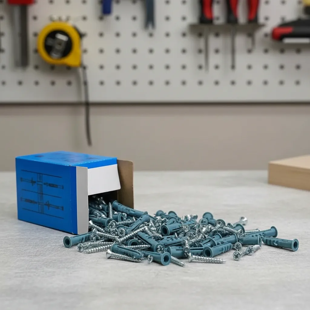 Kit Set Caja Tornillos Y Tarugos 6mm X 50 Unidades Gris - Imagen 5