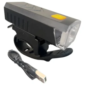 Linterna Led Para Bicicleta Con Batería Recargable Usb Negro Negro