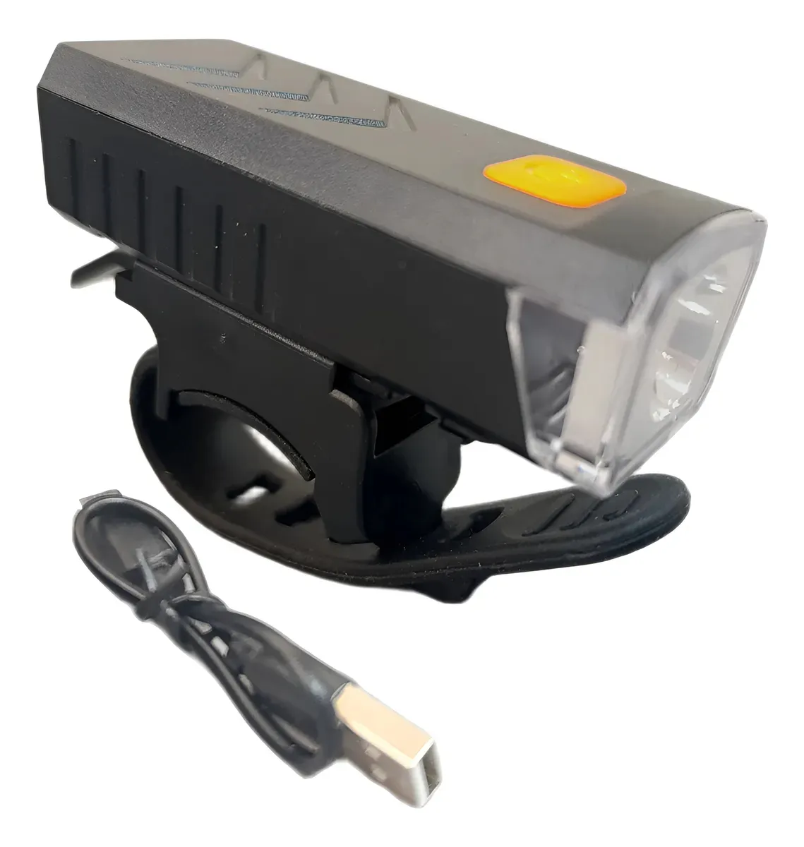 Linterna Led Para Bicicleta Con Batería Recargable Usb Negro Negro