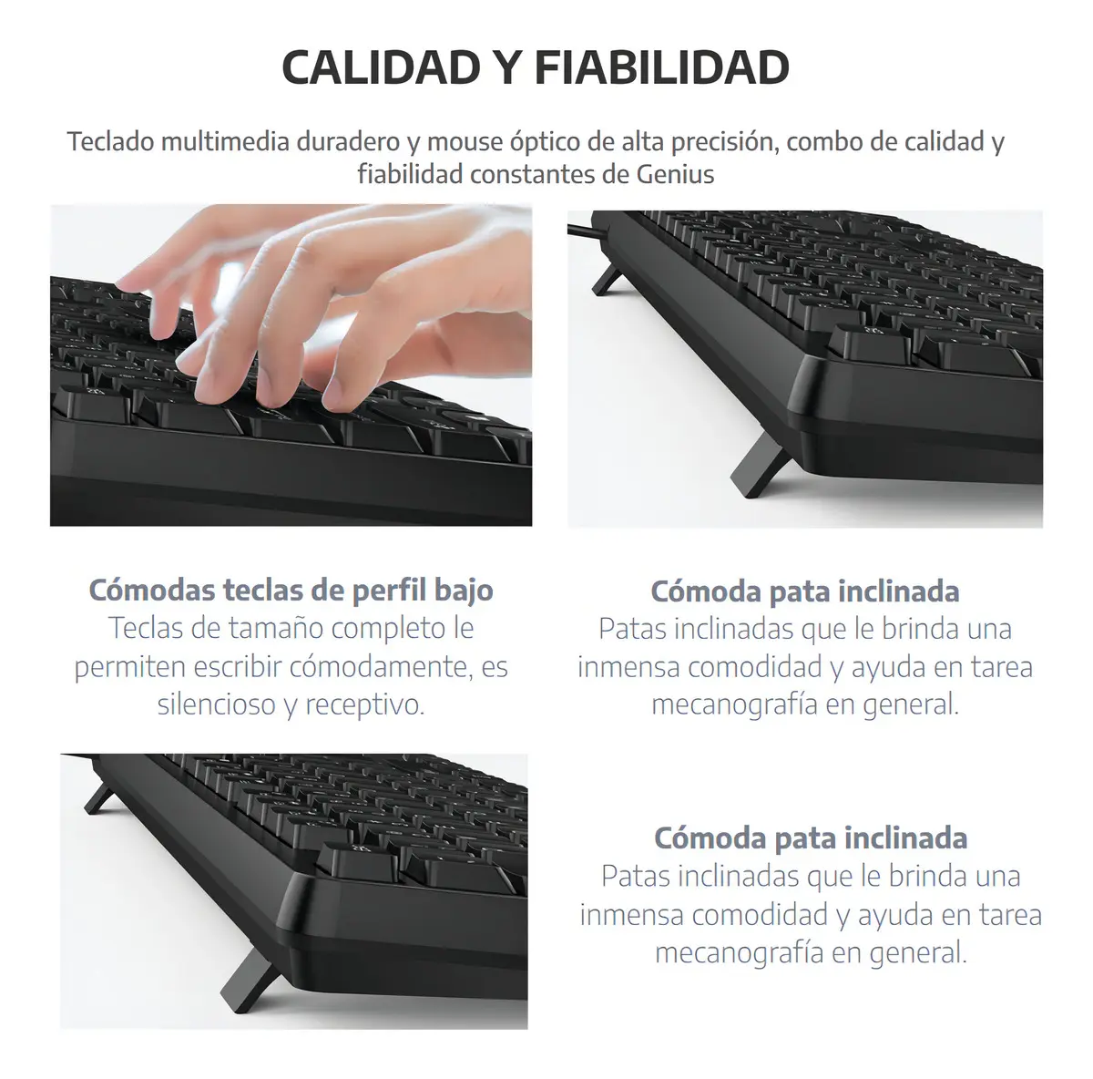 Kit Combo Teclado Y Mouse Usb Genius Km-170 Negro - Imagen 6