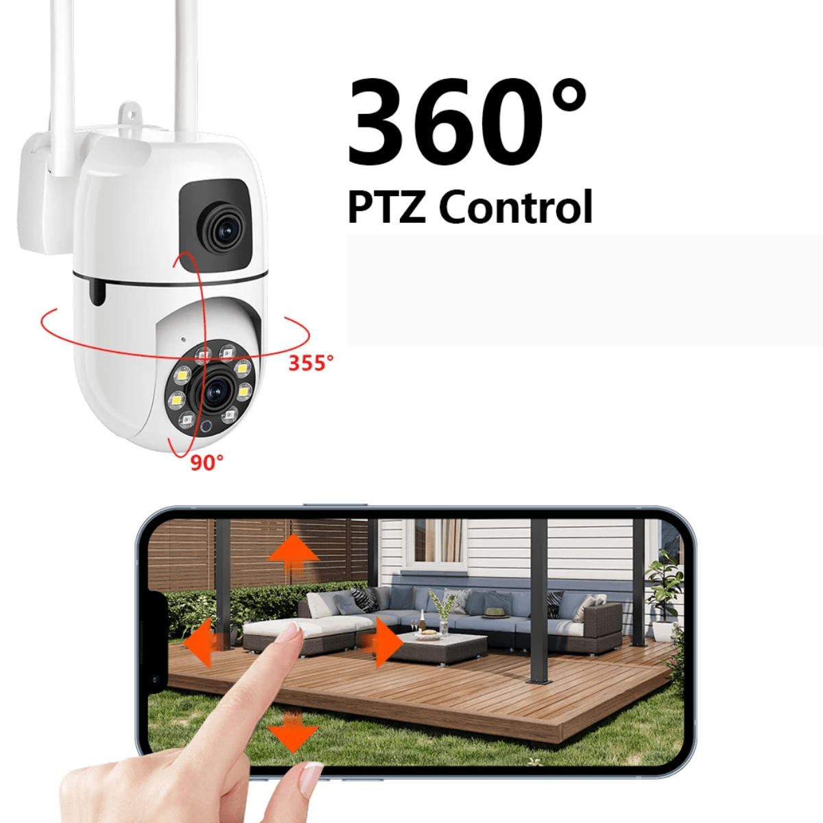 Cámara Domo Wifi Doble Lente Ip Interior Exterior - Imagen 2