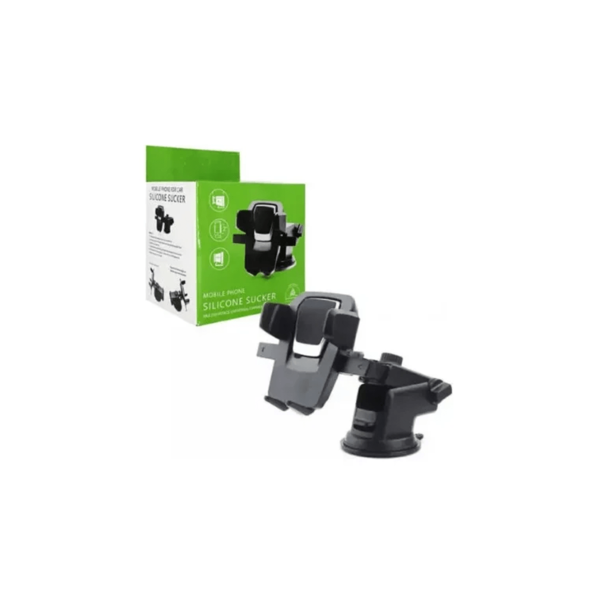 Soporte Celular Auto Parabrisas Tablero Ventosa Universal Negro - Imagen 3