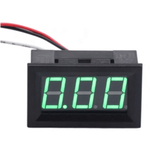 Medidor De Voltaje Digital Tres Cables Dc 0 a 100 V Con Panel Verde