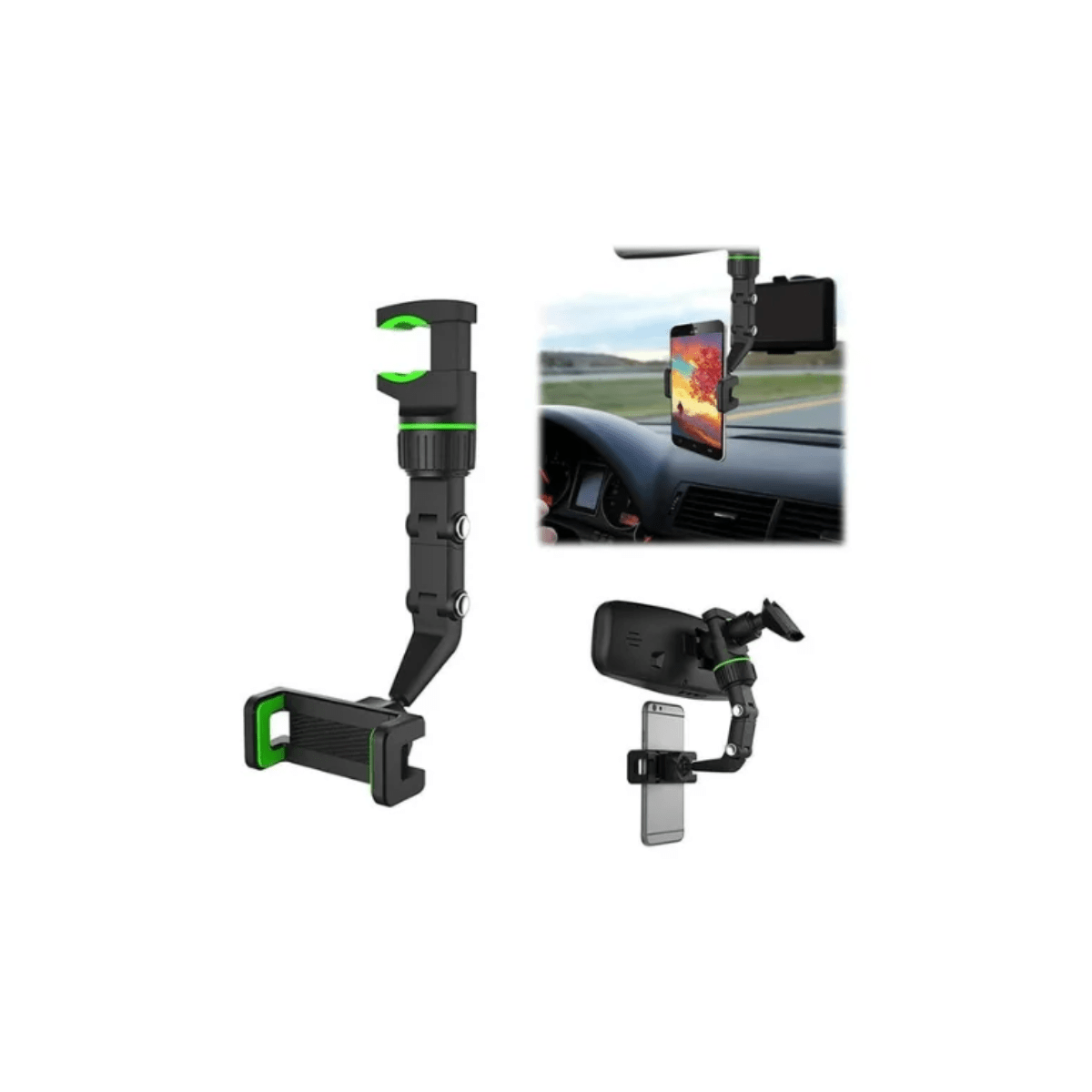Soporte De Celular Para Coche Auto Multifuncional 360° Negro - Imagen 4