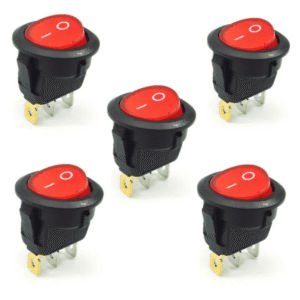 Llave Tecla Interruptor 3 Contactos Luz On-off Rojo 220v x 5
