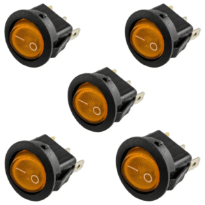 Llave Tecla Interruptor 3 Contactos Luz On-off Ambar 220v x 5