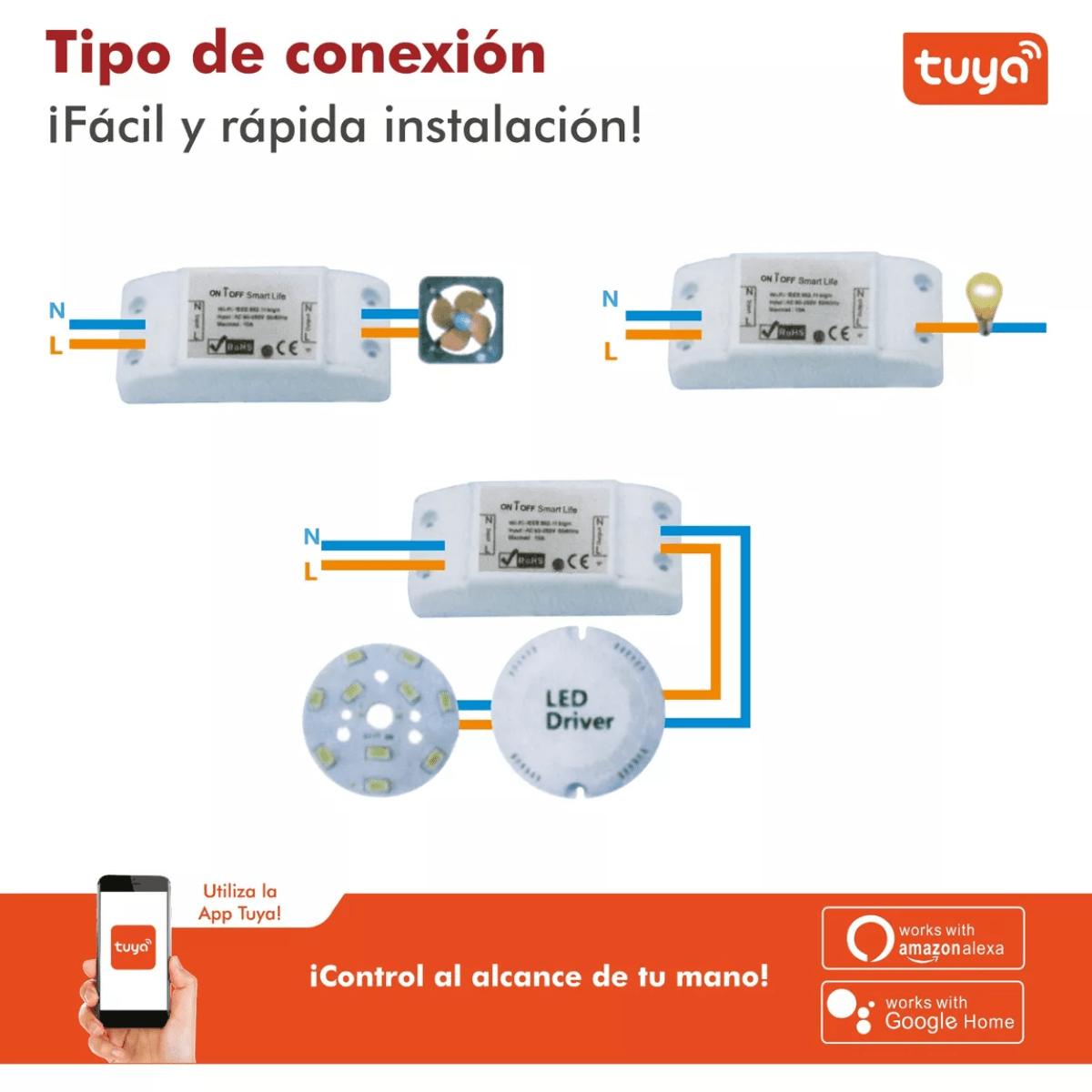 Interruptor Wifi Inalambrico App Tuya 2200w 10a Internet - Imagen 4