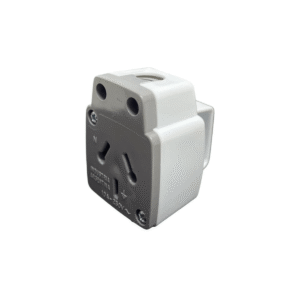 Enchufe Ficha Adaptador Hembra 3 Patas Planas 2 Redondas Color Blanco Con Agarre