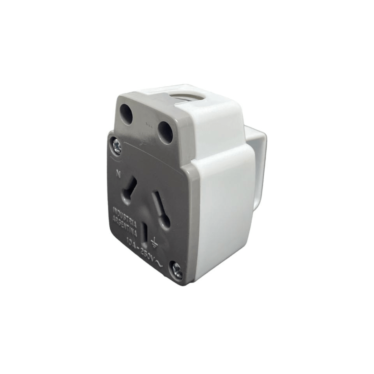 Enchufe Ficha Adaptador Hembra 3 Patas Planas 2 Redondas Color Blanco Con Agarre