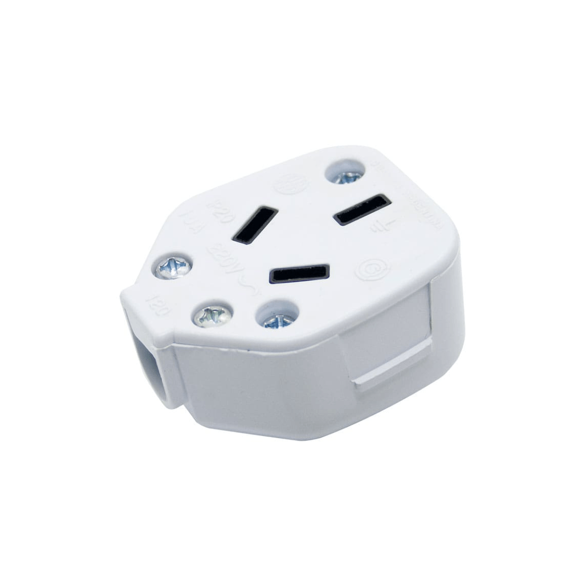 Enchufe Ficha Adaptador Hembra 3 Patas Planas 10 Amp Color Blanco