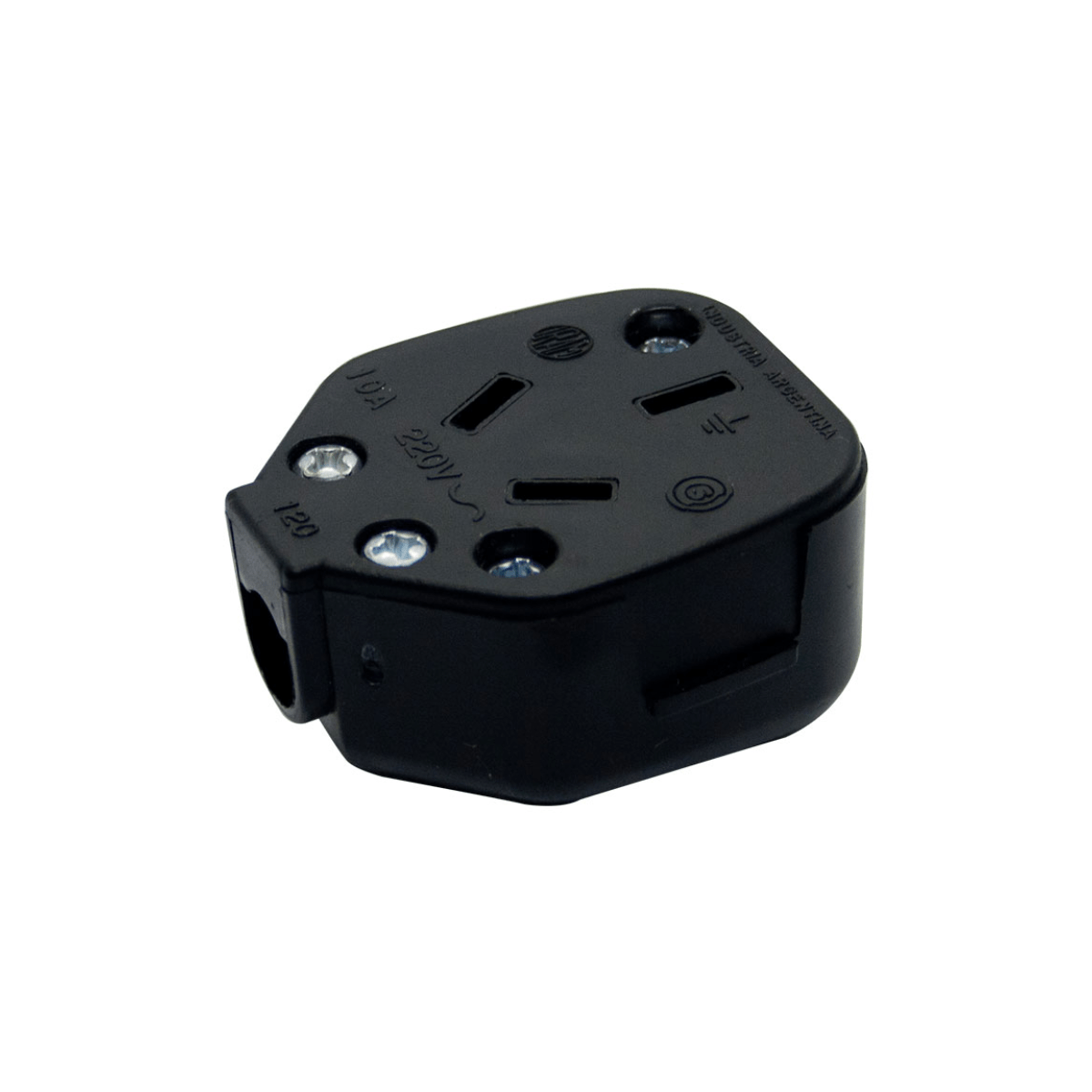 Enchufe Ficha Adaptador Hembra 3 Patas Planas 10 Amp Color Negro