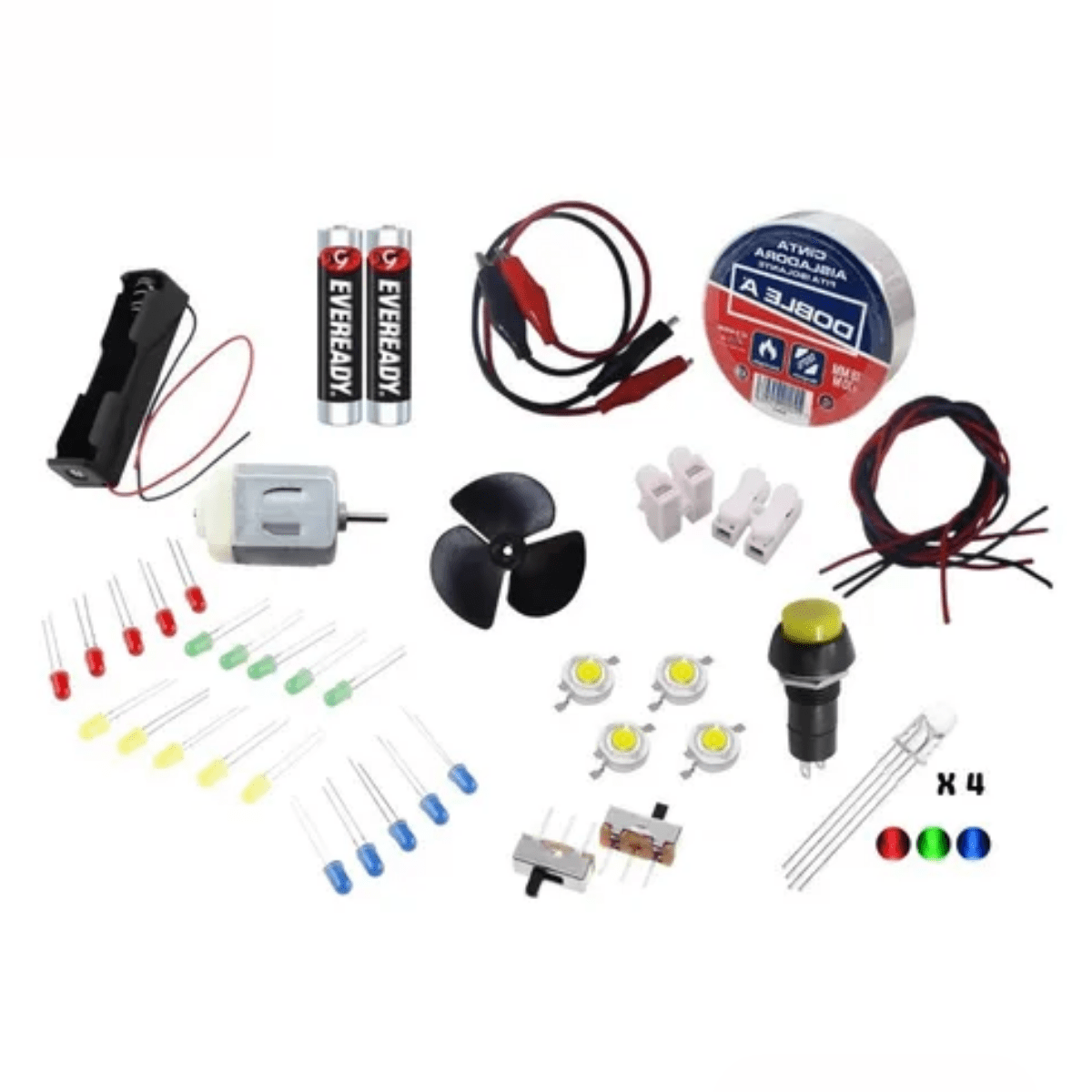Kit Electrónica Combo 51 Elementos Principiante Niño Leds - Imagen 2