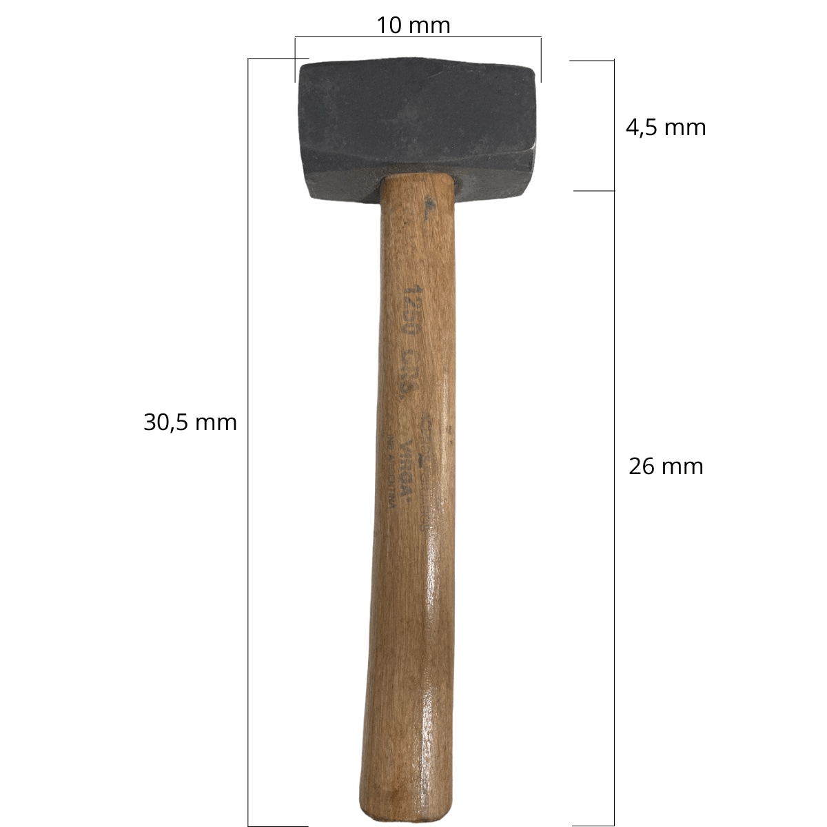 Maza Martillo Albañil 1250 Grs Cabo Madera - Imagen 2